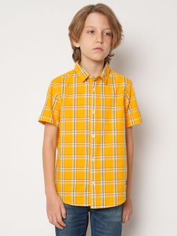 Jack & Jones Junior - Boys Checks Yellow Shirt