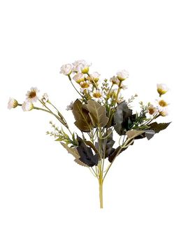 Itsy Bitsy - Artificial Flower Zinnia And Rose Bunch Cream 9.5Inch