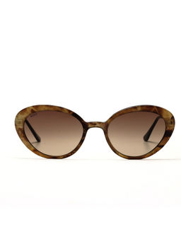 Scott Sunglasses - Brown Lens Cat Eye UV Protected Sunglass Full Rim Brown Frame With UV Protection