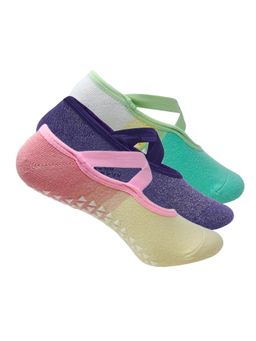 Mint & Oak - Pilates Two Toned & Purple Socks (Pack of 3)