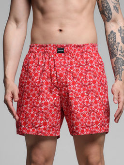 Jack & Jones - Men Regular Fit Red Boxer Shorts
