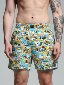 Jack & Jones - Men Regular Fit Yellow Boxer Shorts
