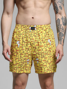 Jack & Jones - Men Regular Fit Yellow Boxer Shorts