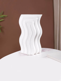 Nestasia - Modern Architectural Decorative Vase White