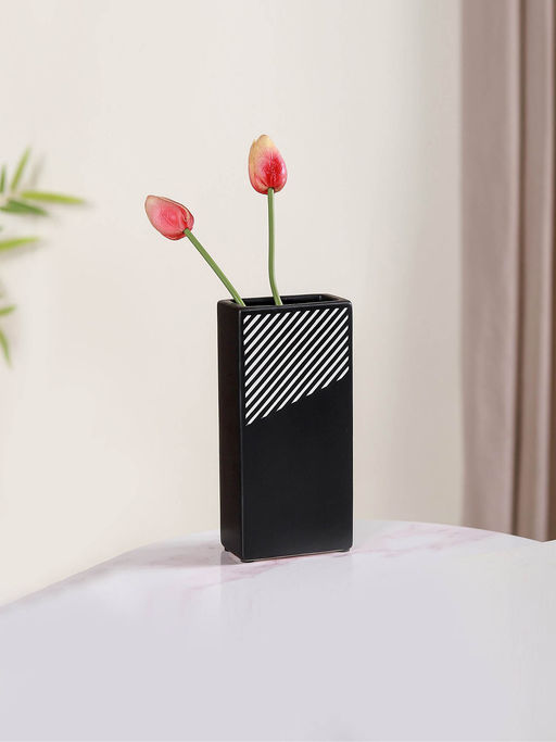 Nestasia Black And White Stripes Vase