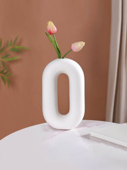 Nestasia - Donut Oval Ceramic Vase White