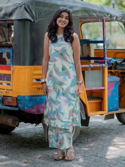 Gahan - Womens White Rayon Blend Printed Kurta with Pant