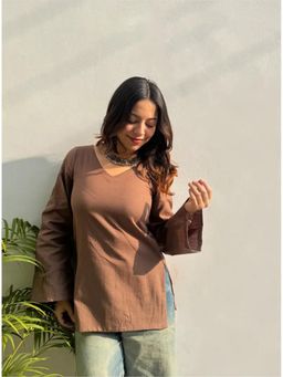 Gahan - Womens Brown Rayon Blend Printed Straight Kurti