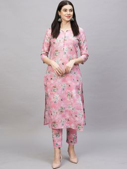 Gahan - Womens Pink Rayon Blend Printed Kurta with Pant