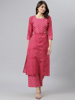 Gahan - Womens Pink Rayon Blend Printed Kurta with Pant