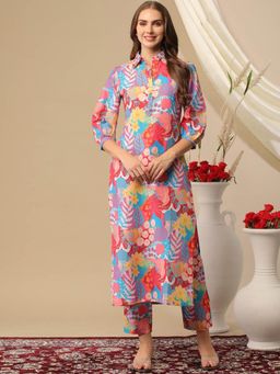 Gahan - Womens Multi-Color Rayon Blend Printed Kurta with Pant