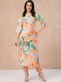 Gahan - Womens Multi-Color Rayon Blend Printed Kurta with Pant
