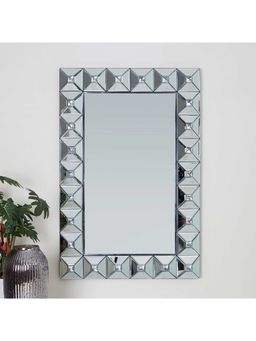 HomeTown - Venus Glass Diamond Mirror 60X90Cm In Chrome Colour