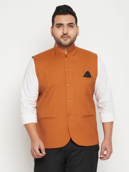 Vastramay - Men Orange Nehru Jacket
