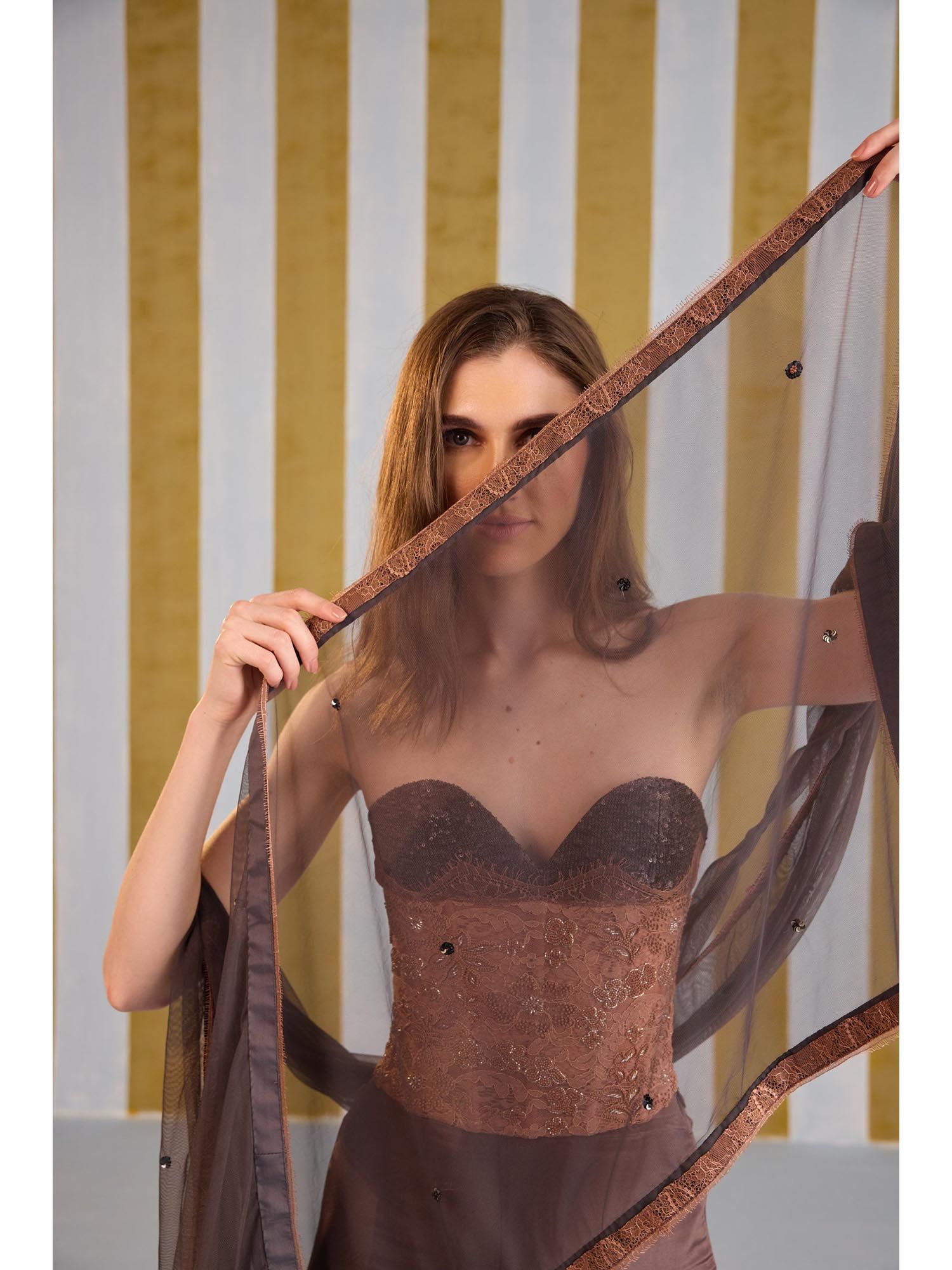 Black Unhurried Embellished Lace Stitched Corset