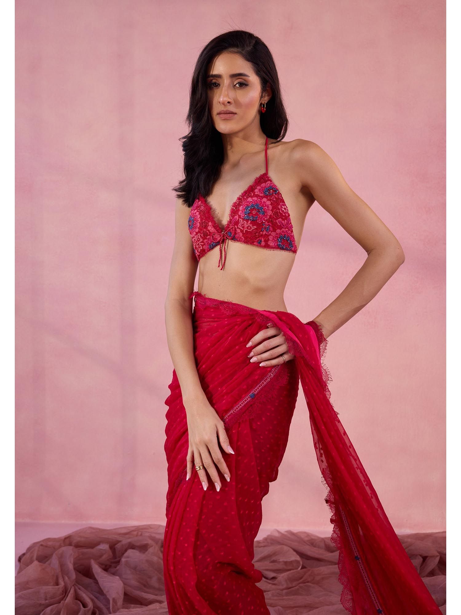 Pink Very Raspberry Embellished Bralette
