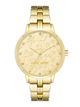 Nine -West - Women Gold Dial Analog Watch - NW-2646CHGB (M)
