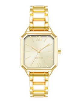 Nine -West - Women Gold Dial Analog Watch - NW-2902CHGB (M)