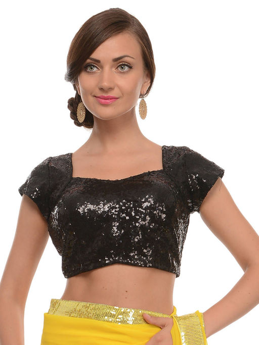 Buy Kaanchie Nanggia Black Sequence Blouse Online