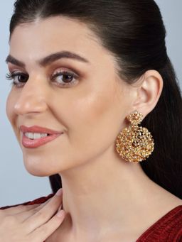 Accessher - Gold Plated Floral Design Earrings for Women