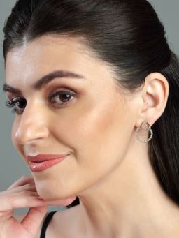 Accessher - Gold Plated Contemporary Style Delicate Dangler Earrings for Women