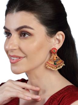 Accessher - Traditional Temple Design Goddess Lakshmi Dangle Earrings for Women