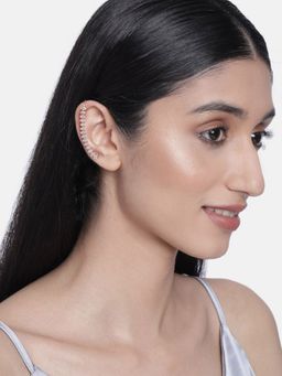 Accessher - Brass Women Rose-Gold plated AD Studded Handcrafted Ear Chains