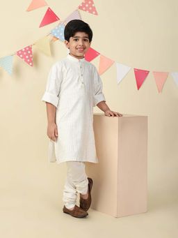 Fabindia - White Viscose Blend Long Kurta