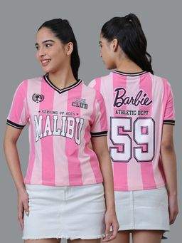 Free Authority - Pink Official Barbie Graphic Printed T-Shirt