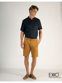 EKKO - Tan Cotton Elastane Chino Shorts