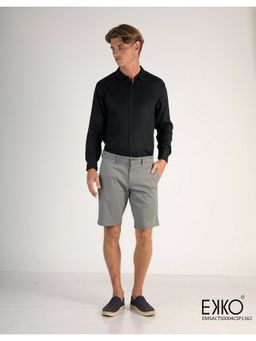 EKKO - Grey Cotton Elastane Chino Shorts