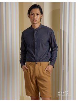 EKKO - Tan Linen Blend Slim Fit Shorts