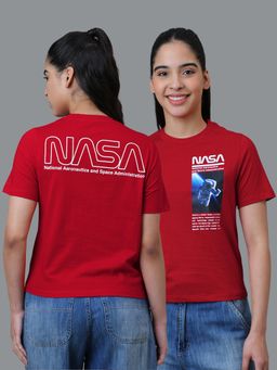 Free Authority - Red Official Nasa Graphic Printed T-Shirt