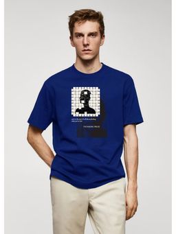 MISCHIEF MONKEY - Men'S Blue Graphic Printed T-Shirt