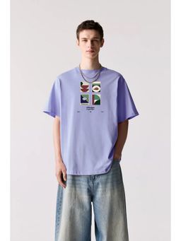 MISCHIEF MONKEY - Lavender Graphic Printed T-Shirt