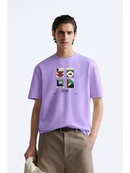 MISCHIEF MONKEY - Lavender Graphic Printed T-Shirt