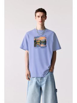 MISCHIEF MONKEY - Lavender Graphic Printed T-Shirt