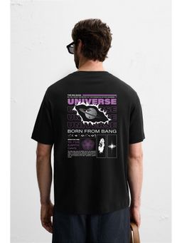 MISCHIEF MONKEY - Black Graphic Printed Casual T-Shirt