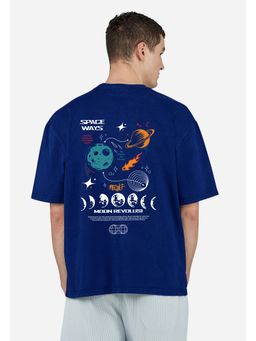 MISCHIEF MONKEY - Blue Graphic Printed Casual T-Shirt