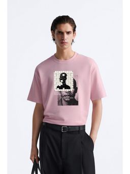 MISCHIEF MONKEY - Pink Graphic Printed T-Shirt