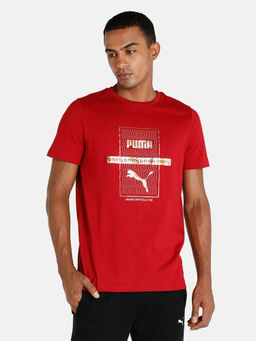 Puma - Vk Gold Foil Graphic Tee Men Red T-shirt