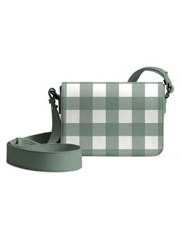 DailyObjects - Teal Gingham Sol Box Shoulder Crossbody Bag