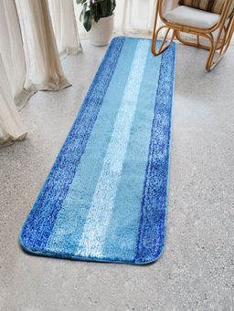 Saral Home - Microfiber Striped Anti-Skid Runner-Turquoise-50X180 Cm