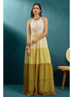 KVS FAB - Georgette Sequins Frilled Flared A-Line Ethnic Gown