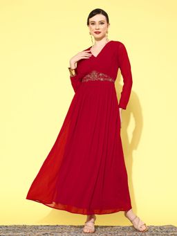 KVS FAB - Georgette Zari Sequence A Line Gown