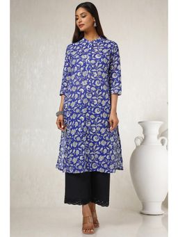 Soch - Women Blue Cotton Blend Ethnic Motifs Kurta