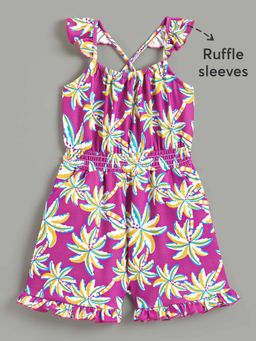 Hopscotch - Tropical Paradise Ruffled Playsuit