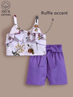 Hopscotch - Ditsy Floral Cotton Crop Top with Shorts