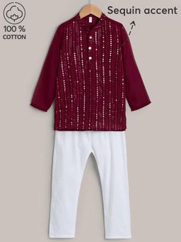 Hopscotch - Cotton Sparkle Line Kurta with Pajama