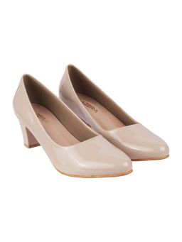 LAZERA SHOES - Beige Sleek Medium Heel Closed Toe Chic Pumps